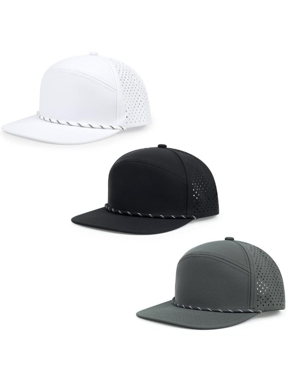 Adjustable Mesh Trucker Hat 7 Panel Snapback Baseball Cap for Men & Women